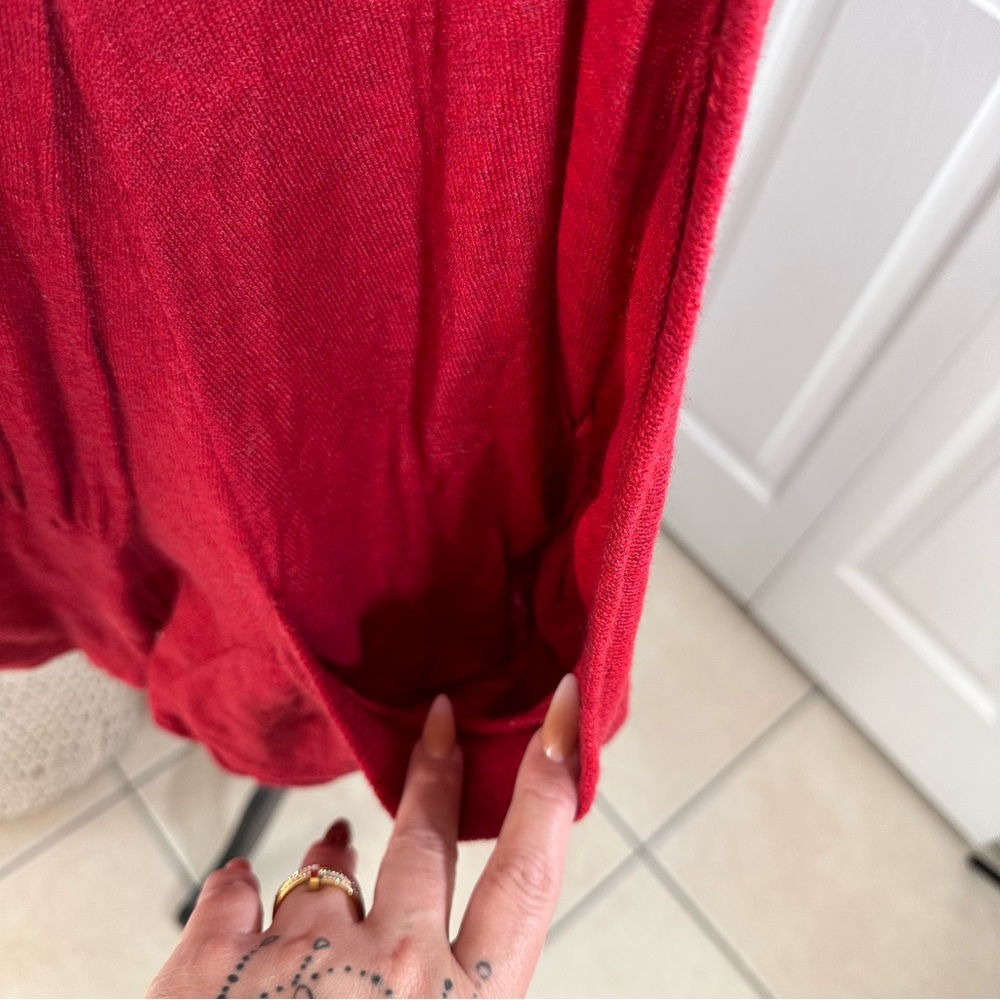 Anthropologie Sparrow Red Open Cardigan Sweater - image 3